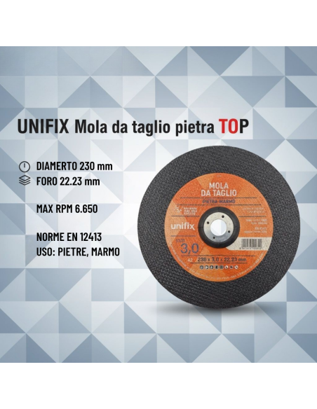 Mola Da Taglio Top Per Pietra E Marmo Ø 230 x 3,0 x 22 mm