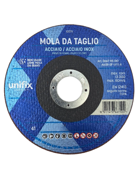 Disco Taglio Top Sottile per Acciaio Inox Lamiere Sottili e Materiale Plastici