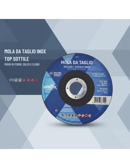 Disco Taglio Top Sottile per Acciaio Inox Lamiere Sottili e Materiale Plastici