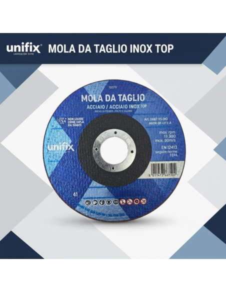 Disco Taglio Top Sottile per Acciaio Inox Lamiere Sottili e Materiale Plastici