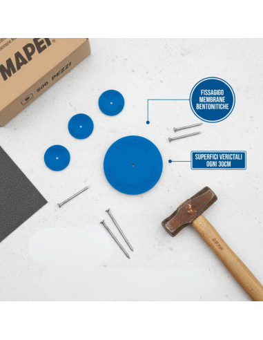 Rondelle Fissaggio per Membrane Bentonitiche Mapeproof CD 500 Pezzi