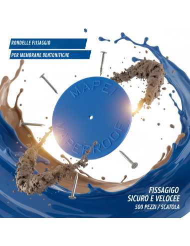 Rondelle Fissaggio per Membrane Bentonitiche Mapeproof CD 500 Pezzi