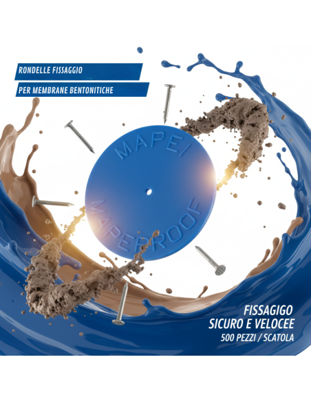 Rondelle Fissaggio per Membrane Bentonitiche Mapeproof CD 500 Pezzi