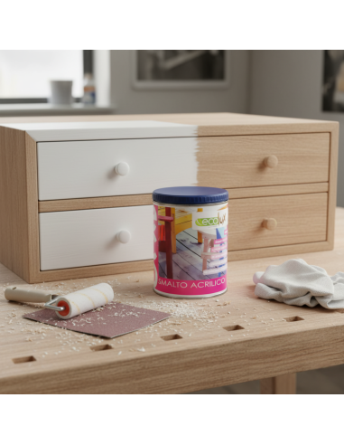 Ecolux Smalto Satinato Acrilico Ecologico Per Legno E Metallo DURIPLASTIC - foto 5