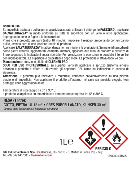 SALVATERRAZZA Protettivo Anti Infiltrazione Idrorepellente Consolidante