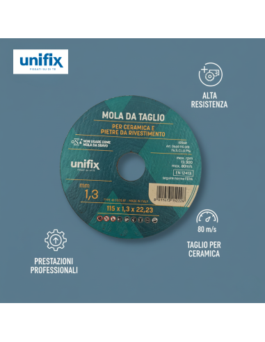 Mola Da Taglio Ceramica Top Per Pietre Da Rivestimento Ø 115 x 1,3 x 22 mm