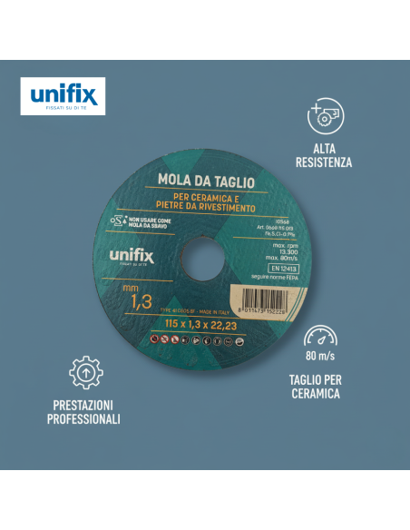 Mola Da Taglio Ceramica Top Per Pietre Da Rivestimento Ø 115 x 1,3 x 22 mm