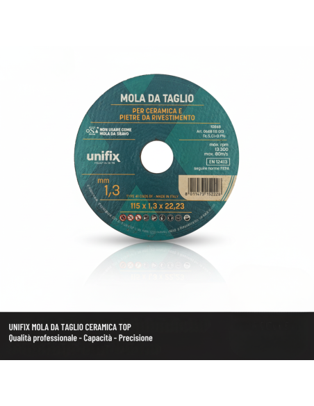 Mola Da Taglio Ceramica Top Per Pietre Da Rivestimento Ø 115 x 1,3 x 22 mm