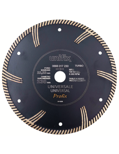 Disco Diamantato Turbo Universale Per Tagli Su Cemento E Granito