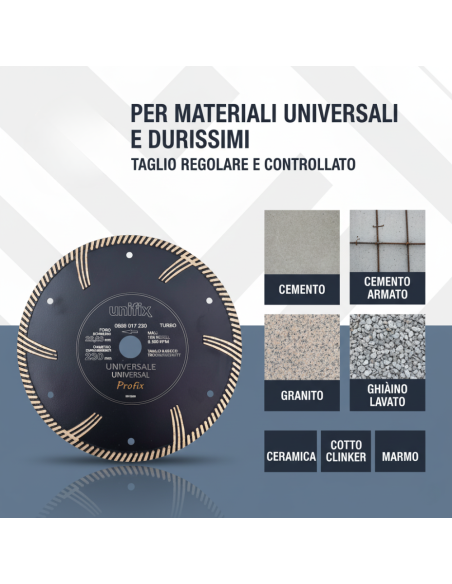 Disco Diamantato Turbo Universale Per Tagli Su Cemento E Granito