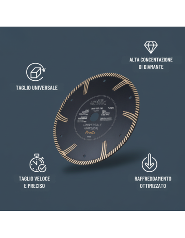 Disco Diamantato Turbo Universale Per Tagli Su Cemento E Granito