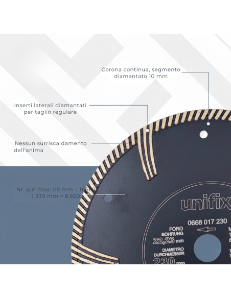 Disco Diamantato Turbo Universale Per Tagli Su Cemento E Granito