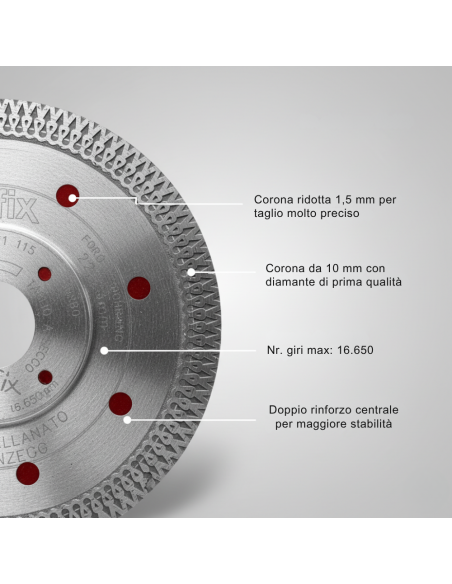Disco Diamantato Per Gres E Clinker 115 Mm Di Alta Qualità