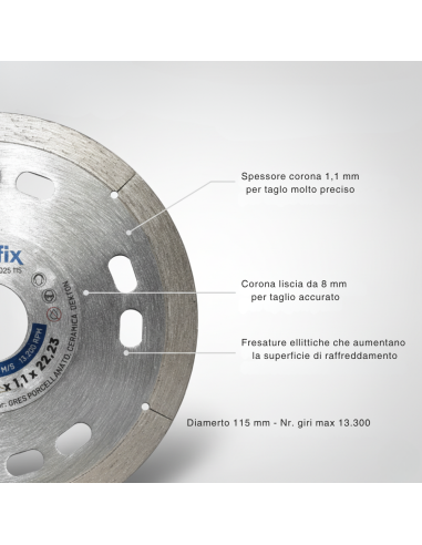 Diamant Ceramica Extradura Per Piastrelle Ceramiche E Materiali Speciali Ø 115 mm Spessore 1,1 cm