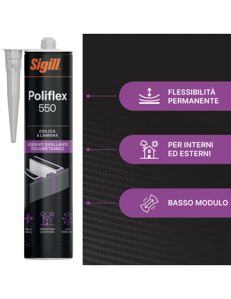 Sigillante Elastico Poliflex 550 Professionale Da 310 Ml