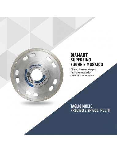 Diamant Superfino Per Fughe E Mosaico Ceramico Di Alta Precisione Ø 102 x 22,2 x 0,8  mm