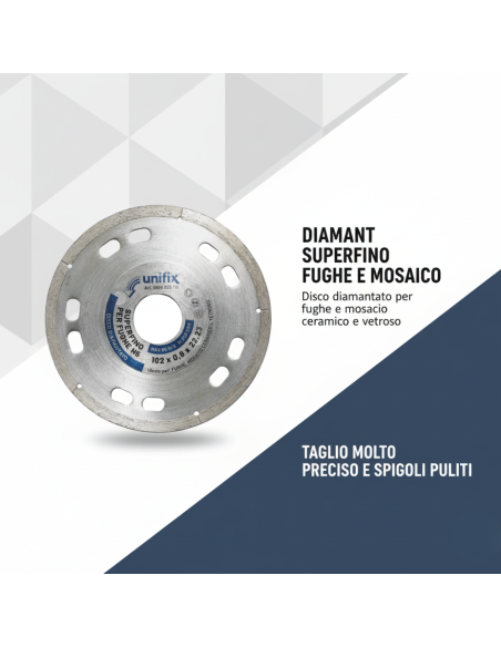 Diamant Superfino Per Fughe E Mosaico Ceramico Di Alta Precisione Ø 102 x 22,2 x 0,8  mm