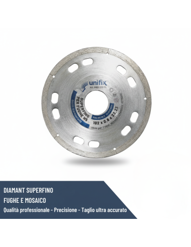 Diamant Superfino Per Fughe E Mosaico Ceramico Di Alta Precisione Ø 102 x 22,2 x 0,8  mm