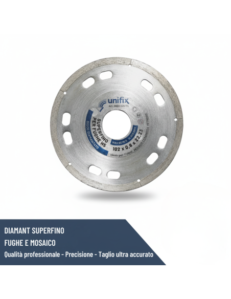 Diamant Superfino Per Fughe E Mosaico Ceramico Di Alta Precisione Ø 102 x 22,2 x 0,8  mm
