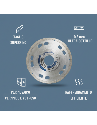Diamant Superfino Per Fughe E Mosaico Ceramico Di Alta Precisione Ø 102 x 22,2 x 0,8  mm
