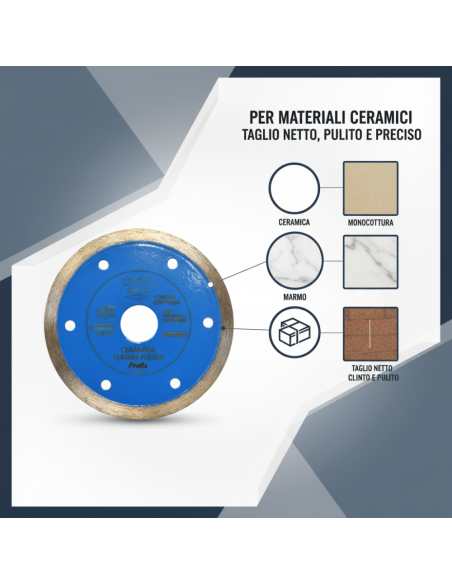 Disco Diamantato Ceramica Per Taglio Preciso Di Piastrelle Ø 115 x 1.6 mm