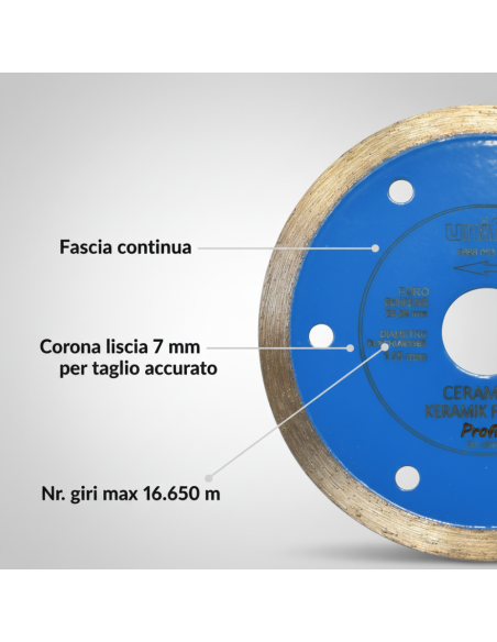 Disco Diamantato Ceramica Per Taglio Preciso Di Piastrelle Ø 115 x 1.6 mm
