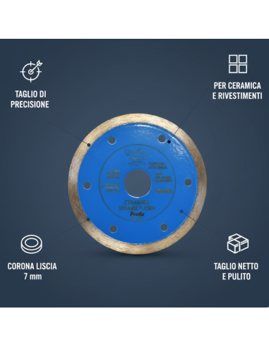Disco Diamantato Ceramica Per Taglio Preciso Di Piastrelle Ø 115 x 1.6 mm