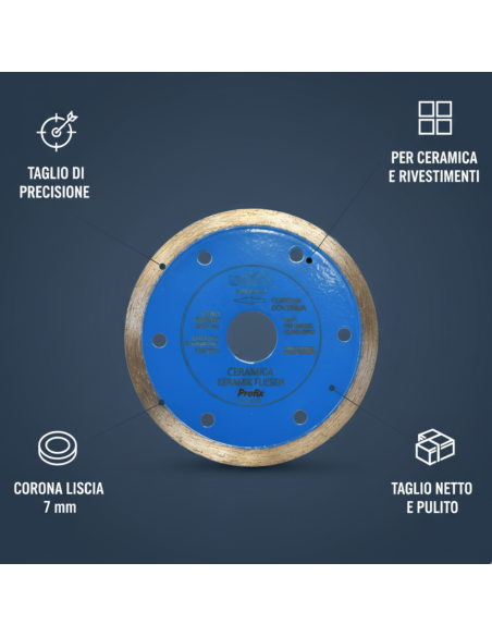 Disco Diamantato Ceramica Per Taglio Preciso Di Piastrelle Ø 115 x 1.6 mm