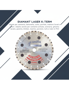 Disco Diamantato X-Term Laser Per Taglio Materiali Duri Ø 230 h 10 x 2,5 mm  2