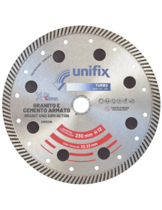 Disco Diamantato Turbo X-Term Per Taglio Di Cemento E Granito Ø 230 h 12 x 2,5 mm