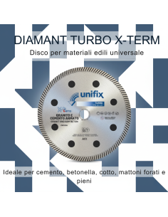 Disco Diamantato Turbo X-Term Per Taglio Di Cemento E Granito Ø 230 h 12 x 2,5 mm 2