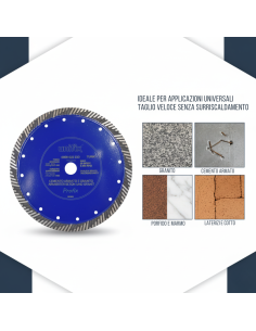 Disco Diamantato Turbo Per Taglio Granito E Cemento Armato Ø 230 x 2,6 mm 2