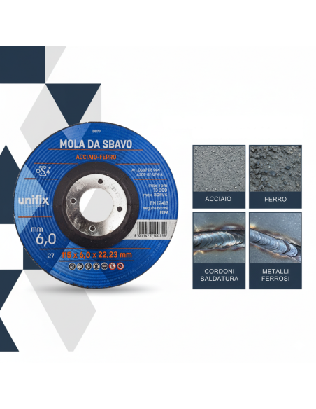 Mole Da Sbavo In Acciaio Professionale Per Lavorazioni Di Precisione Ø115 x 6,0 x 22 mm