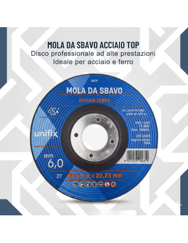 Mole Da Sbavo In Acciaio Professionale Per Lavorazioni Di Precisione Ø115 x 6,0 x 22 mm