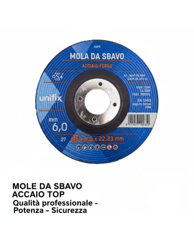 Mole Da Sbavo In Acciaio Professionale Per Lavorazioni Di Precisione Ø115 x 6,0 x 22 mm