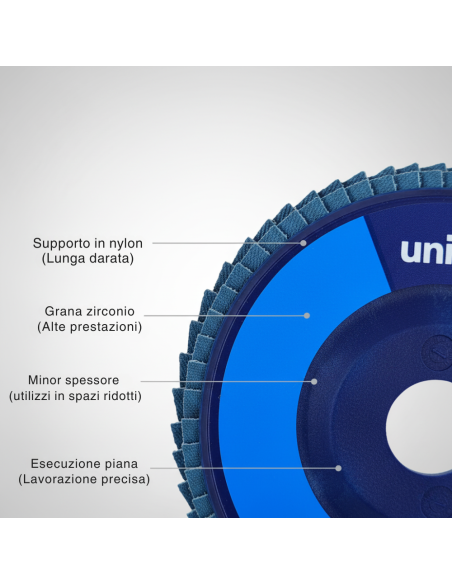 Disco Lamellare Abrasivo Zirconio Per Levigatura Ø 115 x 22 mm