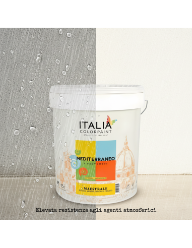 Idropittura Quarzo Acrilsilossanico Mediterraneo Maestrale Bianco Italia ColorPaint - foto 5