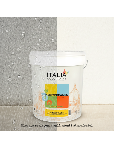 Idropittura Quarzo Acrilsilossanico Mediterraneo Maestrale Bianco Italia ColorPaint - foto 5