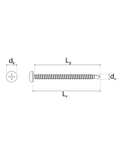 Vite Autoforante Zincata Bianca Per Fissaggi Metallici 30 Pezzi 2
