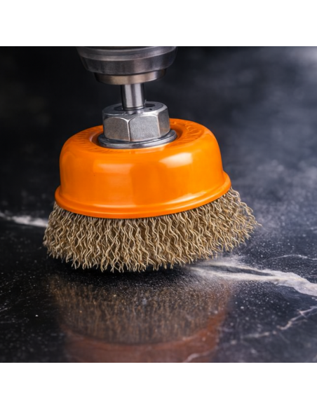 Spazzola A Tazza Con Filo Ondulato Per Elettroutensili Professionali