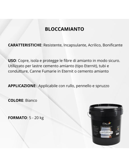 Bloccamianto Incapsulante Elastomerico Per Sicurezza Amianto Colore Bianco Italia ColorPaint - foto 3