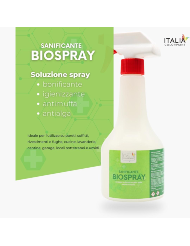 Biospray Soluzione Bonificante Antimuffa E Antialga Per Pareti Interne Ed Esterne