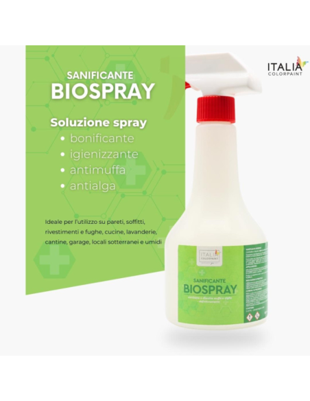 Biospray Soluzione Bonificante Antimuffa E Antialga Per Pareti Interne Ed Esterne