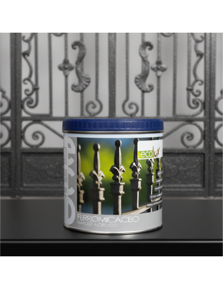 Ecolux Smalto Ferromicaceo Antichizzante Acrilico Grigio Scuro 8010