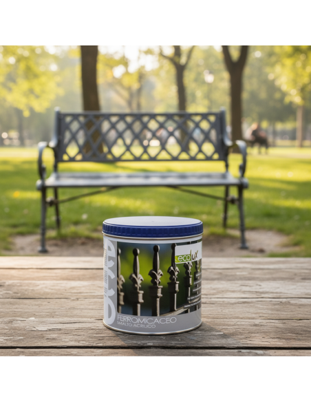 Ecolux Smalto Ferromicaceo Antichizzante Acrilico Grigio Scuro 8010