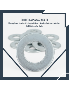 Rondella Piana Zincata Bianca Ø 12 mm Pezzi 15 2