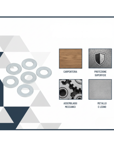 Rondella Piana Zincata Bianca Ø 14 mm Pezzi 10