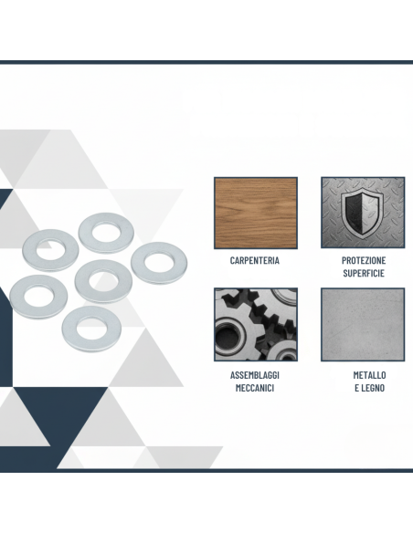 Rondella Piana Zincata Bianca Ø 14 mm Pezzi 10