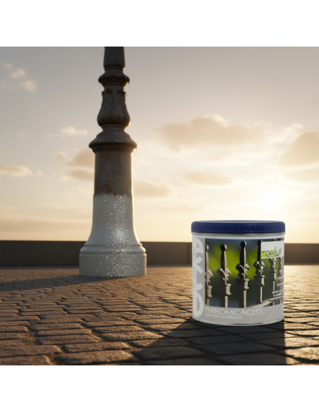 Ecolux Smalto Ferromicaceo Antichizzante Acrilico Grigio Chiaro 8012