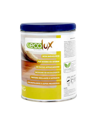 Ecolux Flatting Ad Acqua Vernice Legno Satinata Trasparente